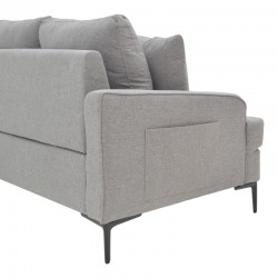 Corner sofa Stephie pakoworld fabric in grey color 186x138x80cm Corner sofa Stephie pakoworld fabric in grey color 186x138x80cm