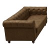 Chesterfield type 2-seater sofa pakoworld antique brown pu 160x84x67cm