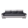 Gaby three-seater sofa bed pakoworld fabric with storage space in anthracite-gray shade 260x88x88cm
