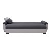 Gaby three-seater sofa bed pakoworld fabric with storage space in anthracite-gray shade 260x88x88cm