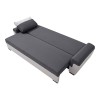 Gaby three-seater sofa bed pakoworld fabric with storage space in anthracite-gray shade 260x88x88cm