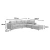 Πολυμορφικός καναπές Navaro pakoworld ύφασμα μπεζ 281x256x85εκ