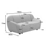 Two-seater sofa Echono pakoworld beige fabric 144x88x77cm