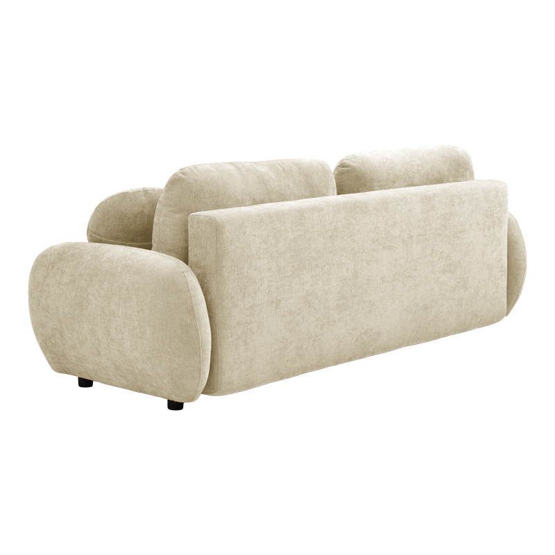 Three-seater sofabed with storage space Sereno pakoworld beige fabric 233x91x82cm