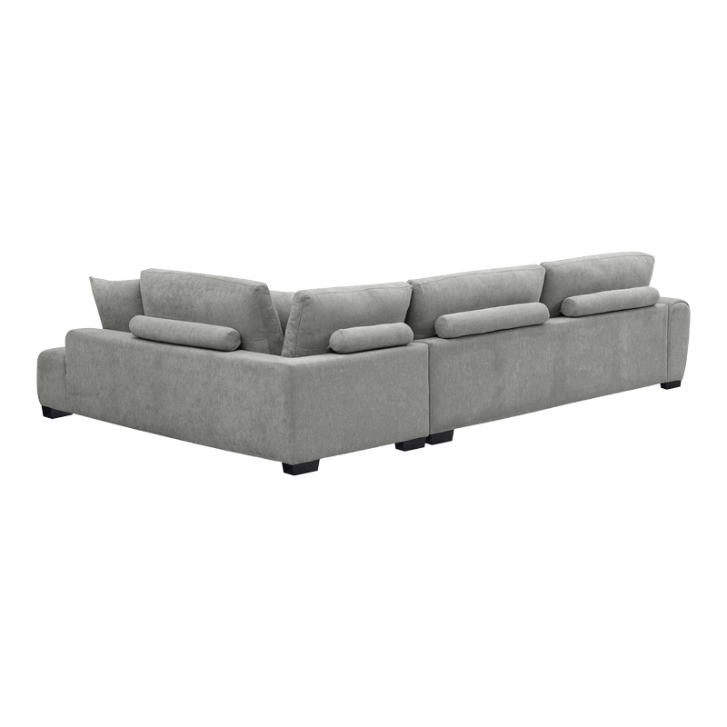 Corner sofa Vaneto pakoworld left corner grey fabric 287x208x85cm