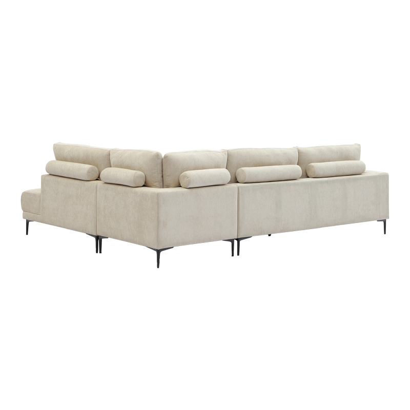 Corner sofa Maliva pakoworld right corner beige fabric 280x210x100cm