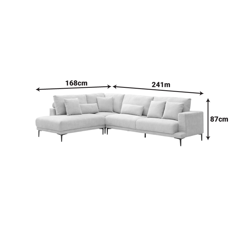 Corner sofa Maliva pakoworld right corner beige fabric 280x210x100cm