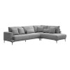 Left corner sofa Maliva pakoworld grey fabric 280x210x100cm