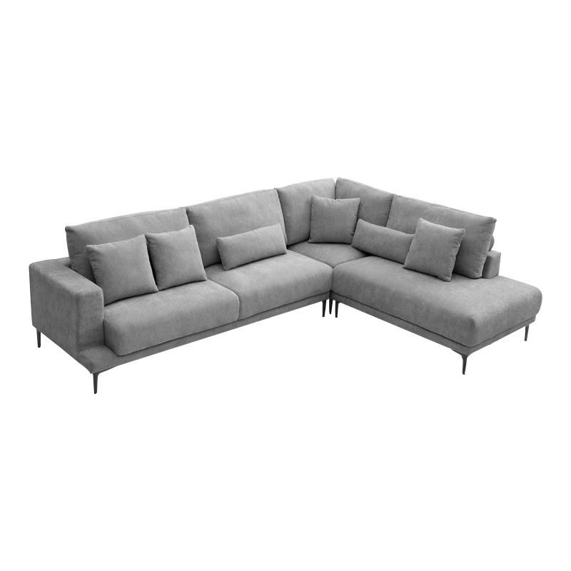Left corner sofa Maliva pakoworld grey fabric 280x210x100cm