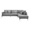 Left corner sofa Maliva pakoworld grey fabric 280x210x100cm