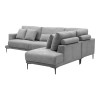 Left corner sofa Maliva pakoworld grey fabric 280x210x100cm