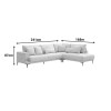 Left corner sofa Maliva pakoworld grey fabric 280x210x100cm
