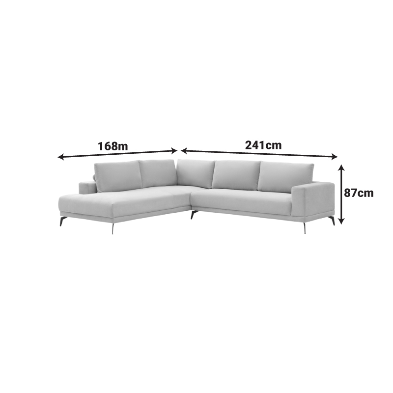 Right corner sofa Selio pakoworld anthracite fabric 300x240x100cm