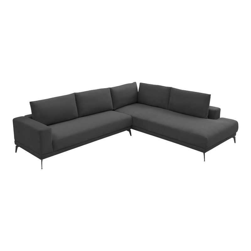 Left corner sofa Selio pakoworld anthracite fabric 300x240x100cm