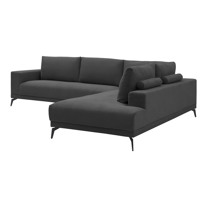 Left corner sofa Selio pakoworld anthracite fabric 300x240x100cm