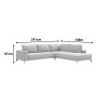 Left corner sofa Selio pakoworld anthracite fabric 300x240x100cm