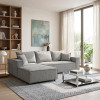 Right corner sofa Maden pakoworld grey fabric 279x203x90cm