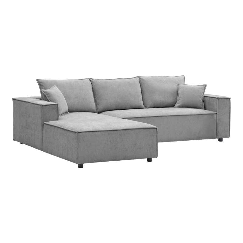 Right corner sofa Maden pakoworld grey fabric 279x203x90cm