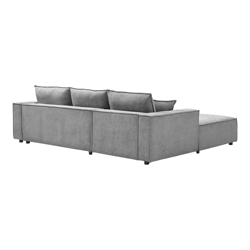 Right corner sofa Maden pakoworld grey fabric 279x203x90cm