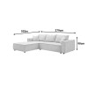 Γωνιακός καναπές Maden pakoworld δεξιά γωνία μπεζ ύφασμα 279x203x90εκ