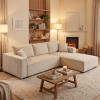 Left corner sofa Maden pakoworld beige fabric 279x203x90cm