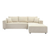Left corner sofa Maden pakoworld beige fabric 279x203x90cm