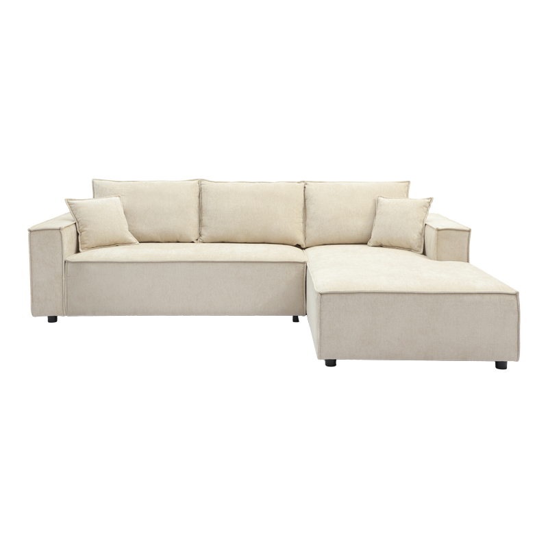 Left corner sofa Maden pakoworld beige fabric 279x203x90cm