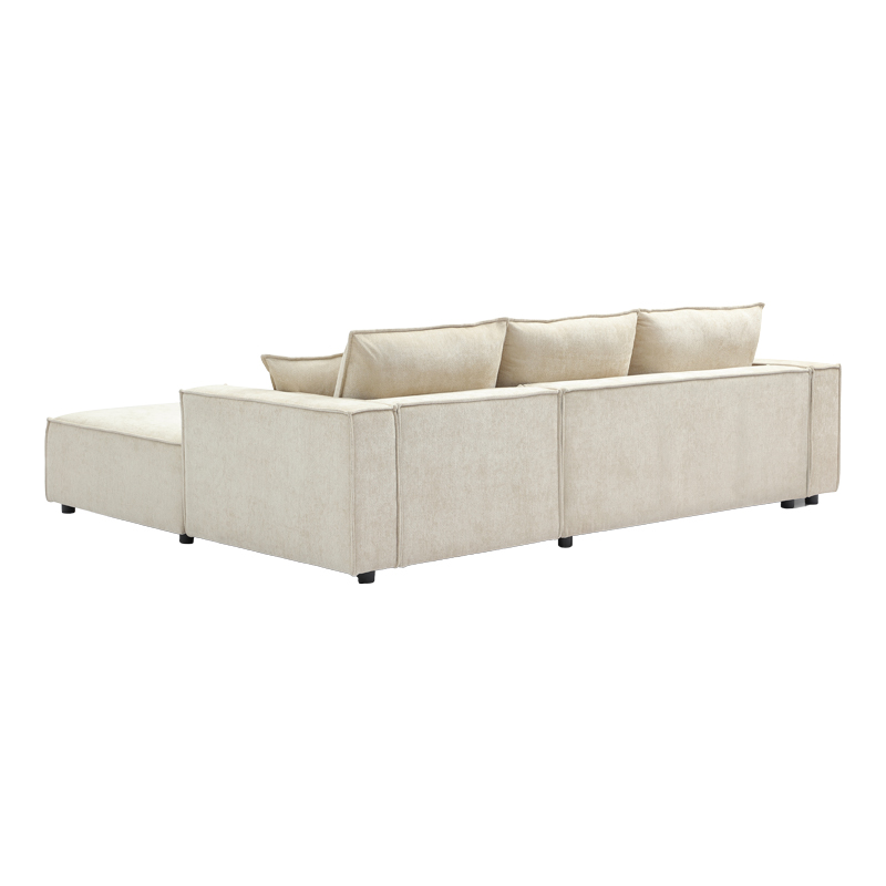 Left corner sofa Maden pakoworld beige fabric 279x203x90cm