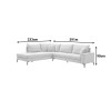 Right corner sofa Zenqua pakoworld beige fabric 291x233x90cm