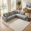 Left corner sofa Zenqua pakoworld grey fabric 291x233x90cm