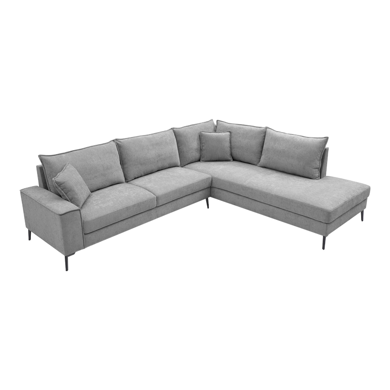 Left corner sofa Zenqua pakoworld grey fabric 291x233x90cm