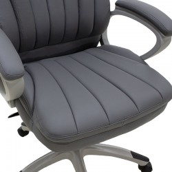 Καρέκλα γραφείου διευθυντή Rabiot pakoworld με pu χρώμα γκρι