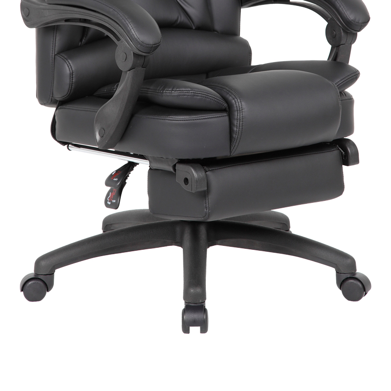 Manager office chair with footrest Acel pakoworld pu black158x63x117.5cm Manager office chair with footrest Acel pakoworld pu black158x63x117.5cm