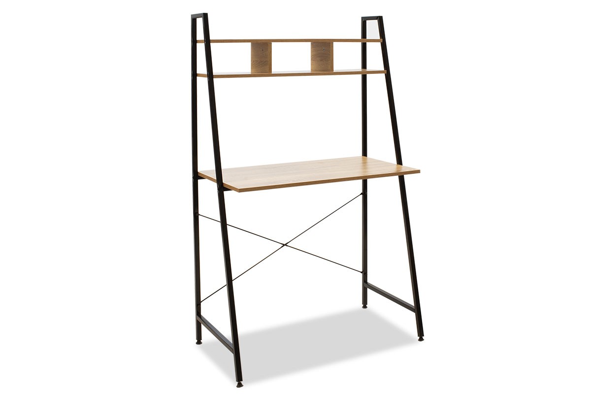 Office table with shelves Ramon pakoworld modern oak color with black