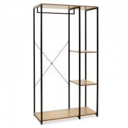Entrance unit Ramon pakoworld modern oak color with black metal frame 90,5x41x167cm