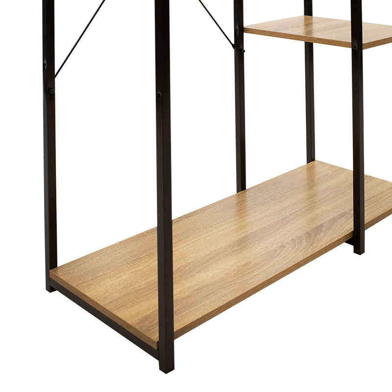 Entrance unit Ramon pakoworld modern oak color with black metal frame 90,5x41x167cm