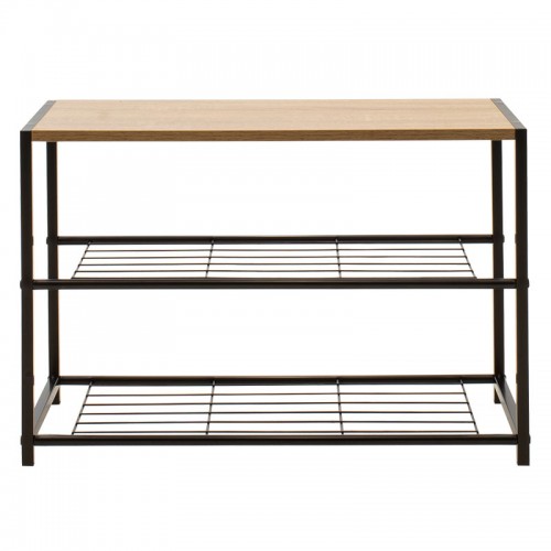 Παπουτσοθήκη Ramon pakoworld 6 ζευγών φυσικό-μαύρο 63x30x43εκ