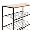 Shoe rack Ramon pakoworld 12 pairs modern oak color with black metal frame 63x30x83cm