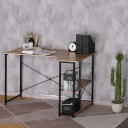 Corner desk Merlin pakoworld right corner in oak shade with black metal 120x73x75cm Corner desk Merlin pakoworld right corner in oak shade with black metal 120x73x75cm