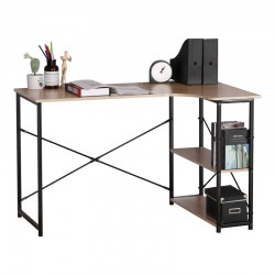 Corner desk Merlin pakoworld right corner in oak shade with black metal 120x73x75cm Corner desk Merlin pakoworld right corner in oak shade with black metal 120x73x75cm