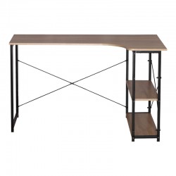 Corner desk Merlin pakoworld right corner in oak shade with black metal 120x73x75cm Corner desk Merlin pakoworld right corner in oak shade with black metal 120x73x75cm