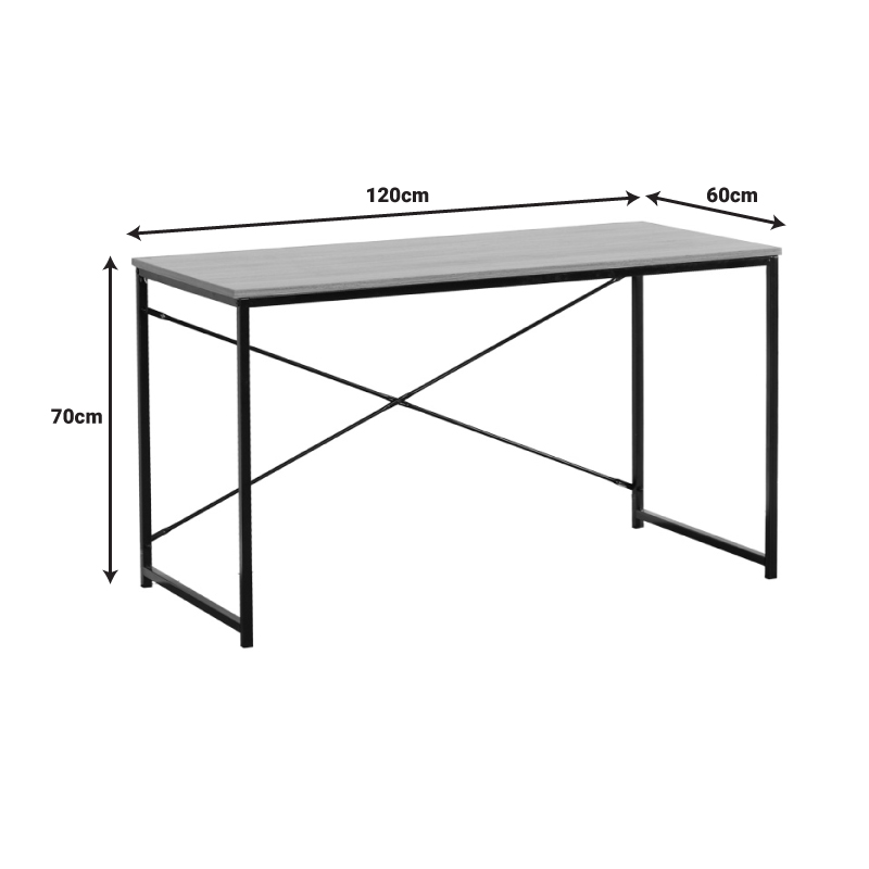 Working desk Bailon pakoworld in oak shade with black metal 120x60x70cm Working desk Bailon pakoworld in oak shade with black metal 120x60x70cm