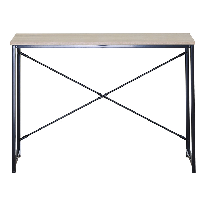 Working desk Bailon pakoworld in oak color with black metal 100x40x70cm