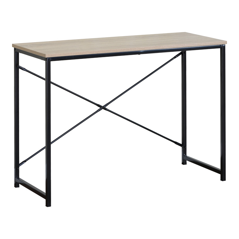 Working desk Bailon pakoworld in oak color with black metal 100x40x70cm