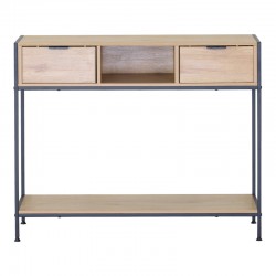 Console Regando pakoworld in oak color with black metal 100x35x80cm