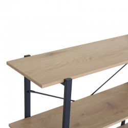 Floor shelf Nebranzo pakoworld in oak color with black metal 106x35x80cm Floor shelf Nebranzo pakoworld in oak color with black metal 106x35x80cm