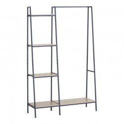 Entrance unit-shelf Herevy pakoworld in oak color with black metal 101x35x160cm