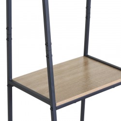 Entrance unit-shelf Herevy pakoworld in oak color with black metal 101x35x160cm