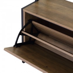 Entrance unit Ventoria pakoworld in oak color with black metal 84x30x182cm