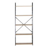 Βιβλιοθήκη Manlo pakoworld oak με μαύρο μέταλλο 58.6x23.5x144εκ